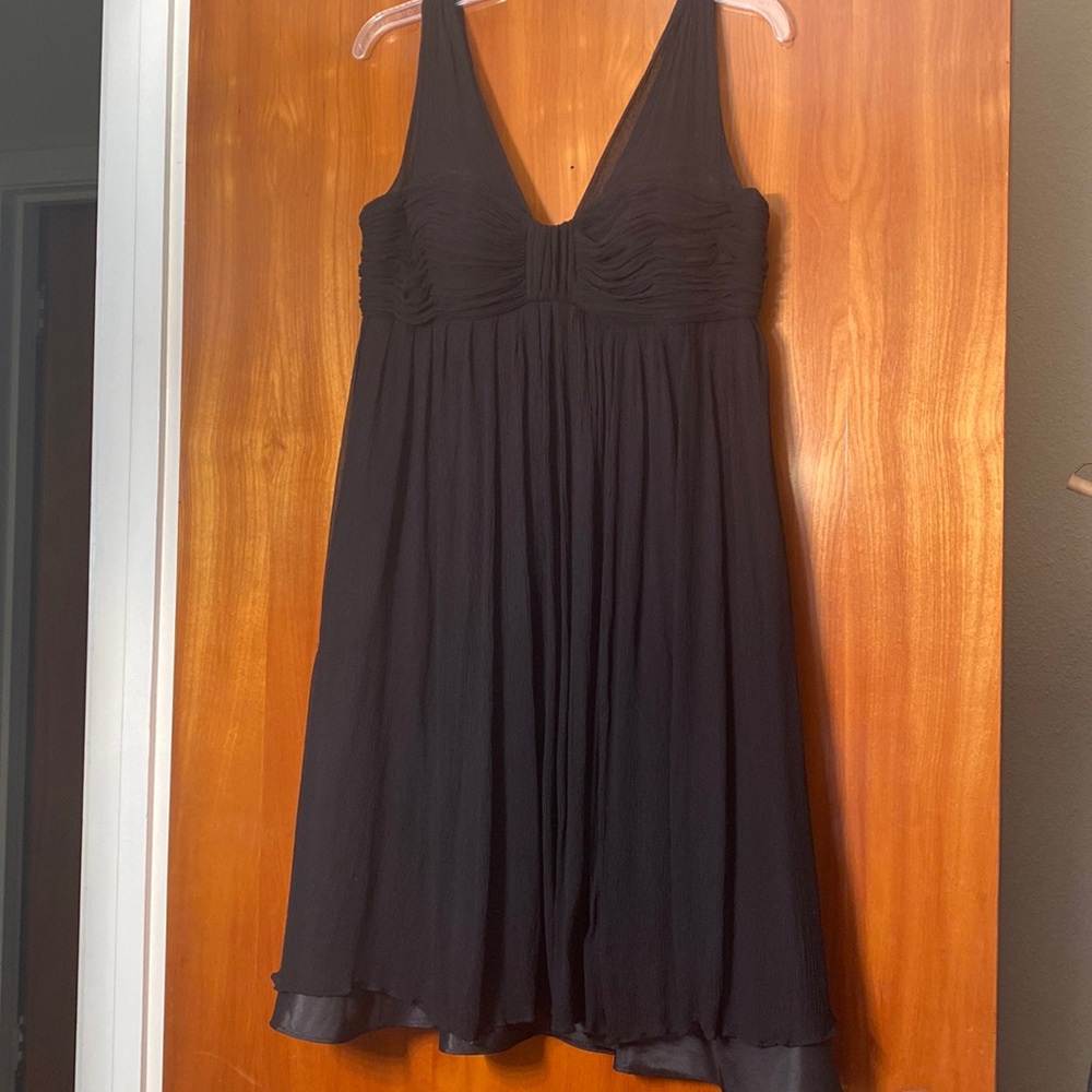 Donna Ricci black silk midi dress